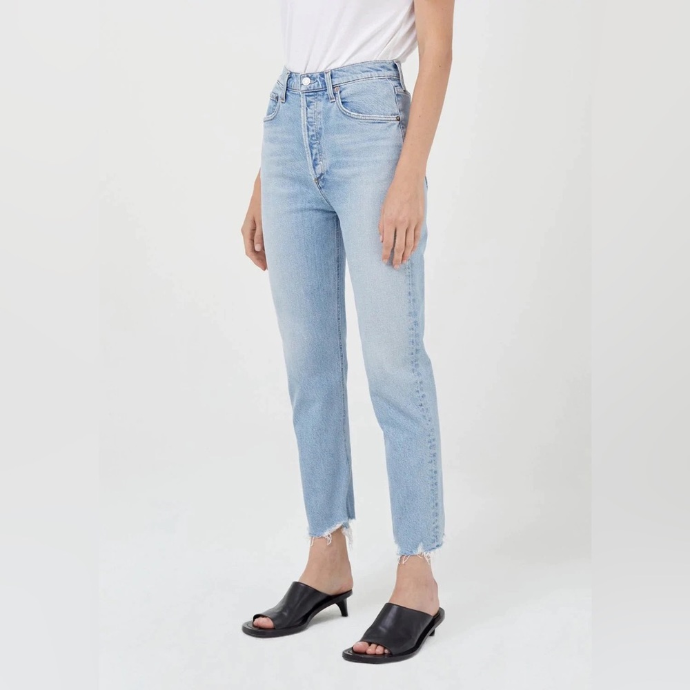 AGOLDE RILEY HIGH RISE STRAIGHT CROP (STRETCH) $198 IN BITTER 27
